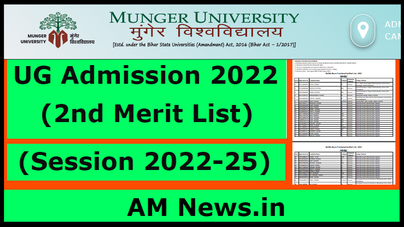 Munger University UG 2nd Merit List 2022, Cut-Off, Admission Process