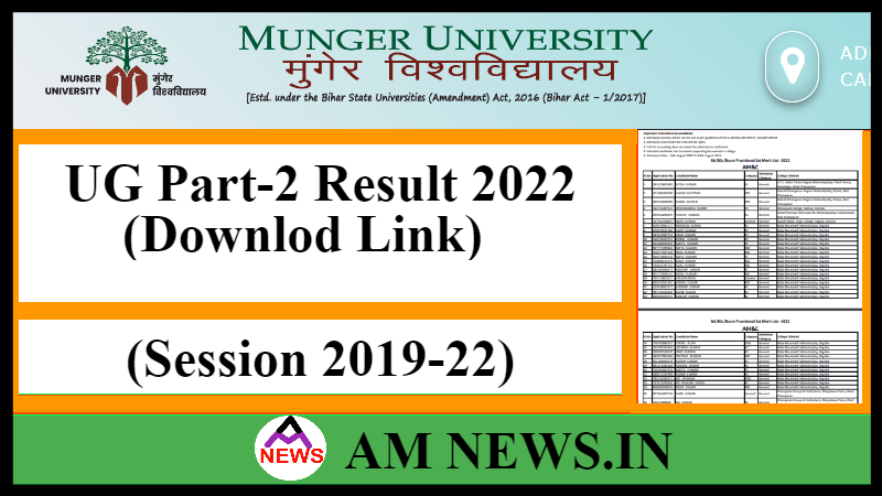 Munger University UG Part-2 Result 2022- Download Link